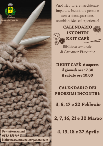 Calendario incontri Knit cafè